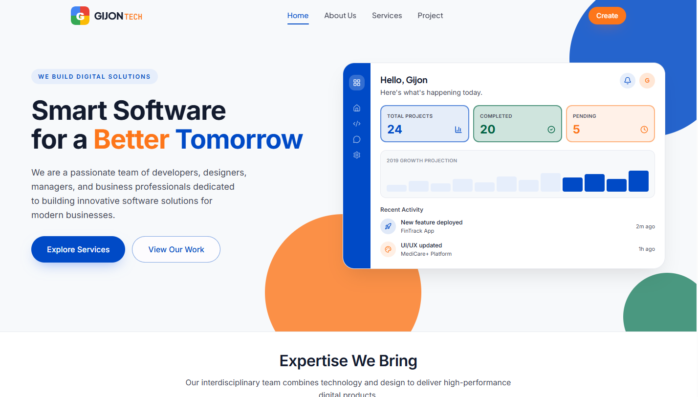 Desktop web dashboard with reporting widgets and navigation